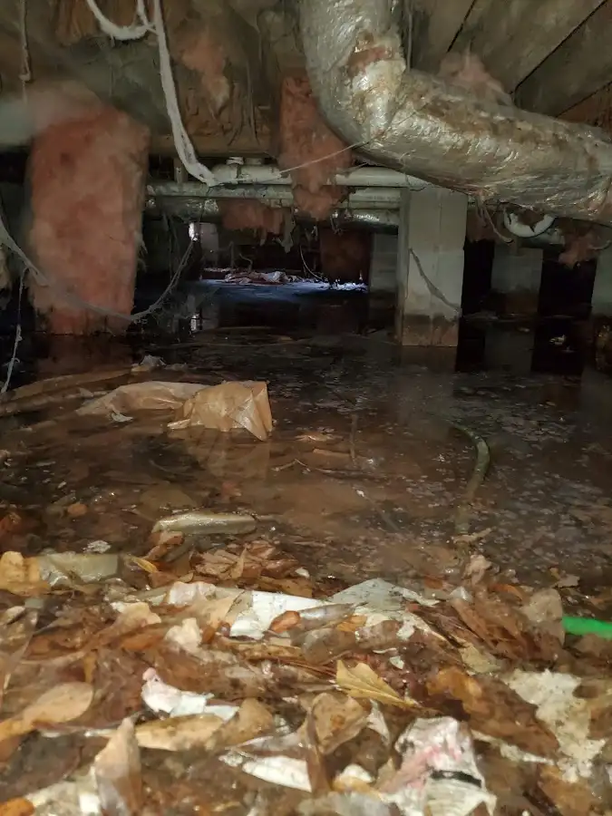 Crawl space flood assessment for Commercial Water Damage Restoration in Aledo